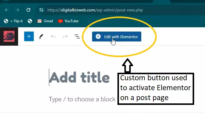 Activate elementor in post page