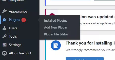 Installing a WordPress plugin