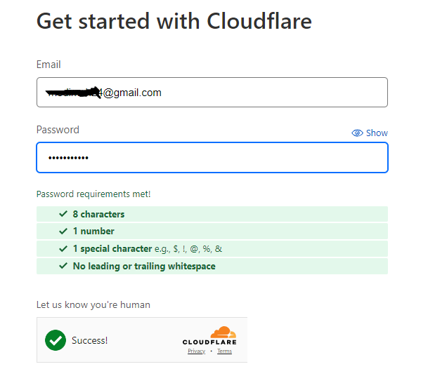 cloudflare sign up
