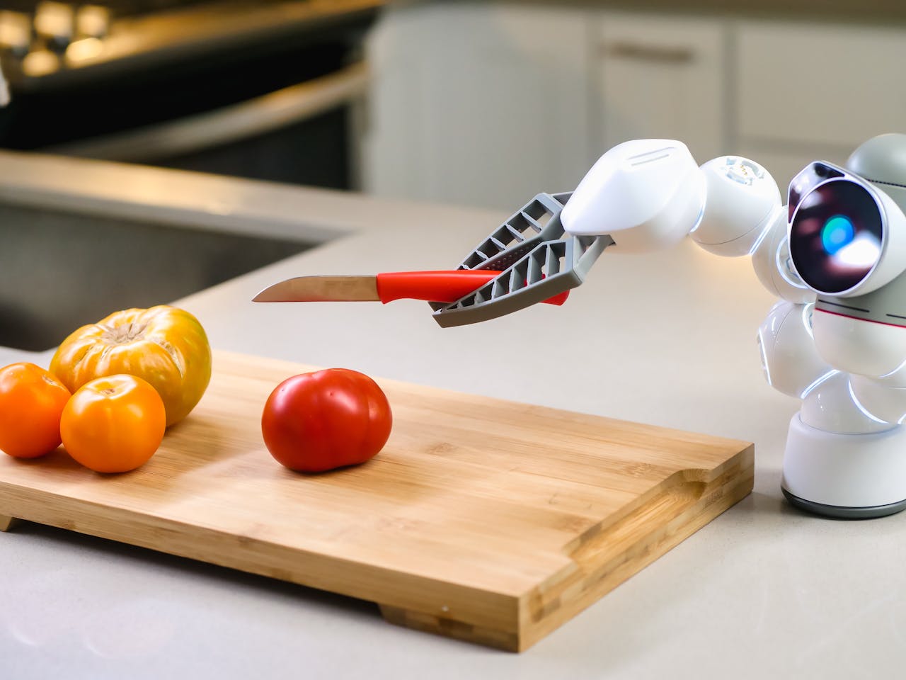 a robot using a knife